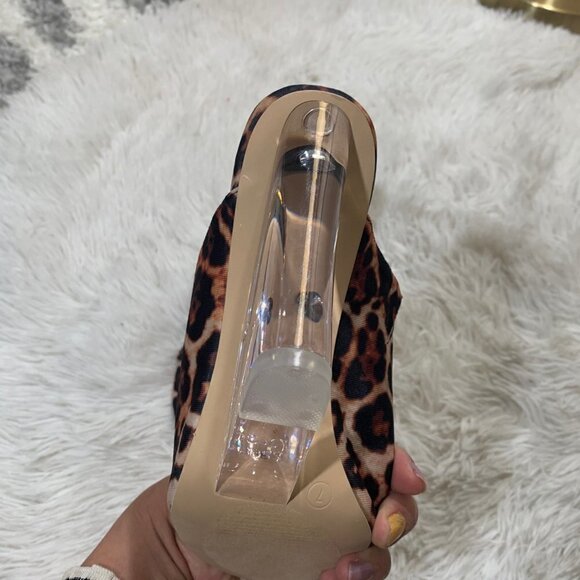 NEW Clear Wedge Platform Heel Leopard Print Open Toe SIZE 5.5 - Picture 8 of 8